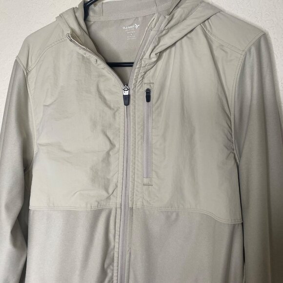 Old Navy Active Knittech Go-Dry Cool Hooded Jacket M Sand Beige‎ - Picture 4 of 11